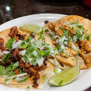 Pastor and chicken street tacos. Yum!!