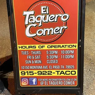 Hours of operation