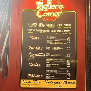 menu