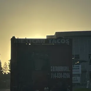 Sun setting the tacos is good. Off of south Harbor road.
