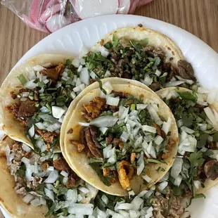 Al Pastor, Carnitas, and Asada Tacos
