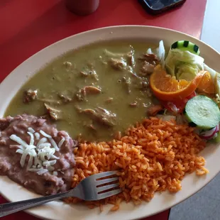 Chili, Verde beans and rice