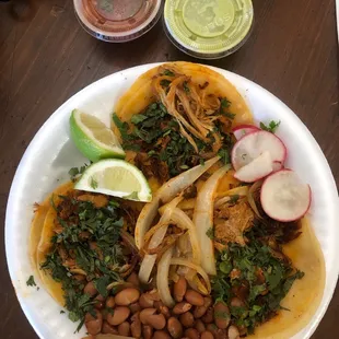 a plate of mexican food