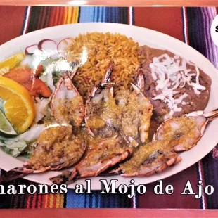Camarones Al Mojo De Ajo $11.99