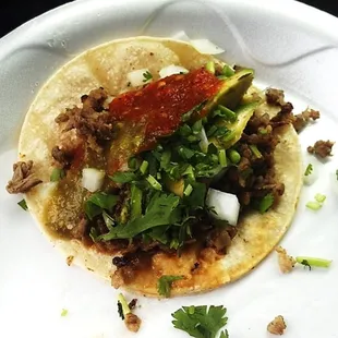 Carne Asada taco - the person I orderd for only wanted one shell instead of the normal two.