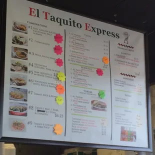 Menu board