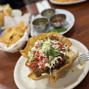 Taco  Salad (with double chorizo &amp; extra everything )