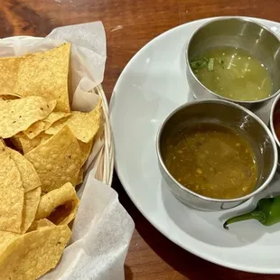 Complimentary Chips &amp; Salsa Trio (mild, medium, hot)