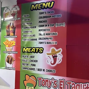 Meats/menu