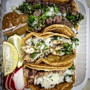 a variety of tacos