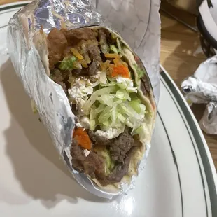 1/2 of my carne asada burrito
