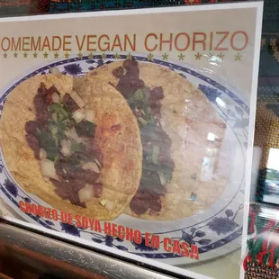 As of July 2021, El Taquito offers vegan chorizo and vegan soy chicken.