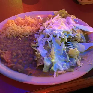 Enchiladas in verde sauce