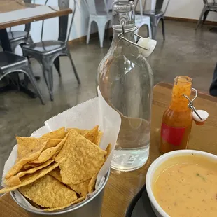 Carafe of water brought to you table side.