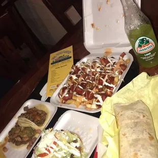 a table full of mexican food
