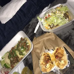 a variety of mexican food