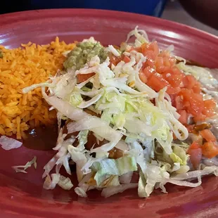 a plate of mexican food