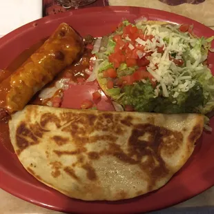 Enchilada, quesadilla, tostada was very good!