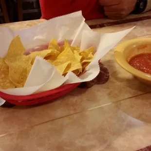 Tortilla chips and some mighty fine salsa.