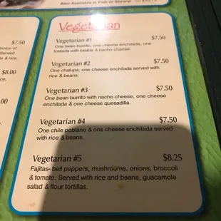 menu