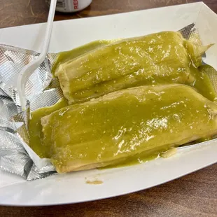 Chicken salsa verde tamales