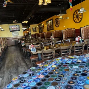 the interior of a mexican restaurant