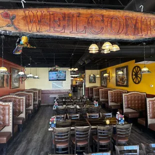 the inside of a restaurant