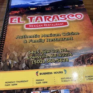 Menu front