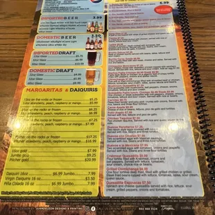 Menu back