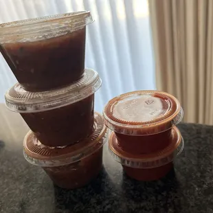 Hotter and milder salsa selection