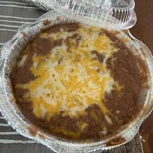 Refried beans that came with my order to go