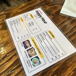 Happy Hour menu!