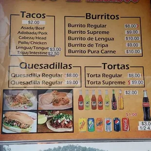the menu