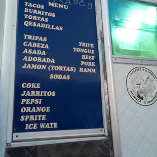 Their menu.