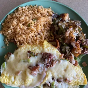 Mexican omelette with rice &amp; potatoes
