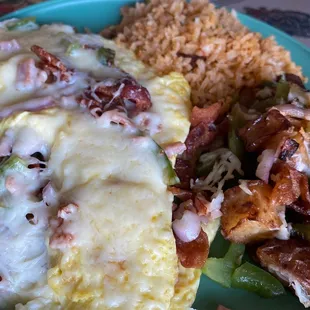 Mexican omelette with rice &amp; potatoes