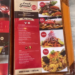 Lunch menu