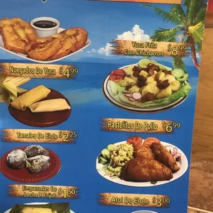menu, waffles