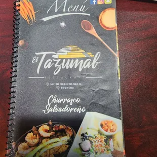 Front of menu
