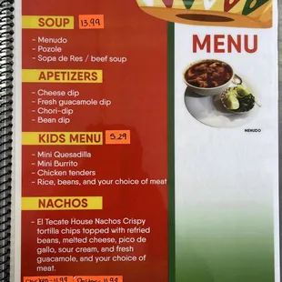 menu