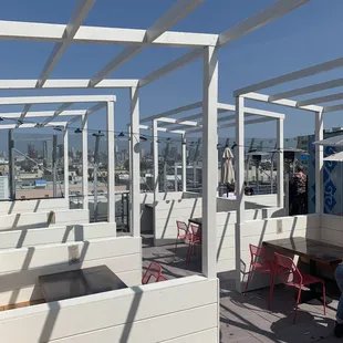 New partitioned booths on the roof