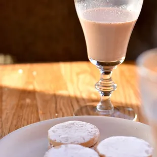Signature cookies and hot chocolate