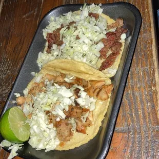 Homemade corn tortilla tacos are life
