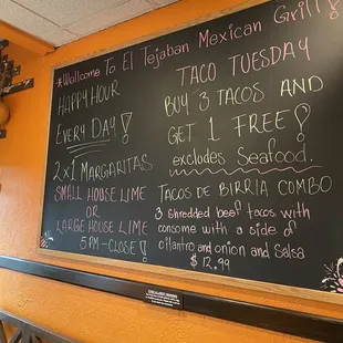 the menu