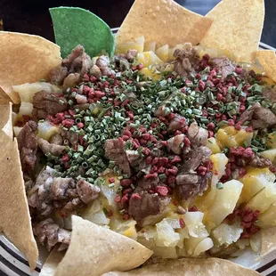 a plate of mexican food