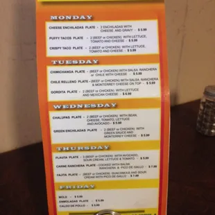 Lunch specials 1/2014