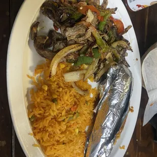 Steak fajita, lunch portion