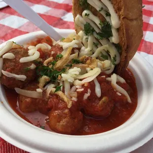 Albondigas con pan tomate, yum