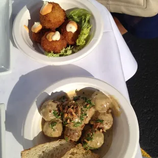 Ham croquettes and Spanish meatballs