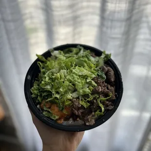 Carne asada burrito bowl. Great grill flavor on the meat!